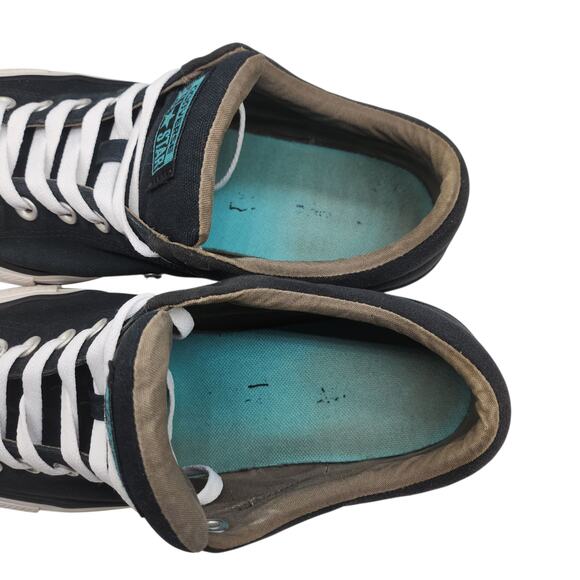 Converse All Star Mens 10 Black Blue Turquoise Low Tops Grunge Punk Hipster - Picture 14 of 16